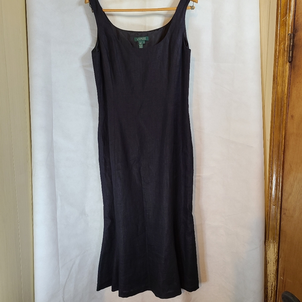 Lauren Ralph Lauren | Sleeveless Midi Dress | Black | Sz 8 | Green Label… - Picture 2 of 11